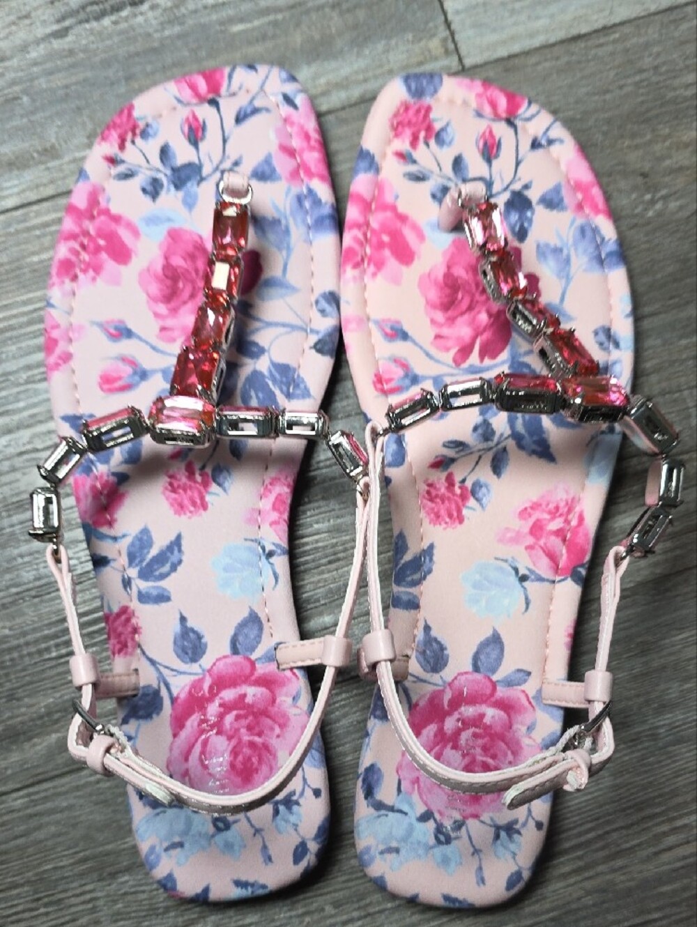 Nine West Women's Dynasti Embellished T-Strap Flat Sandals Sz 8.5 *NWOB - Picture 6 of 9